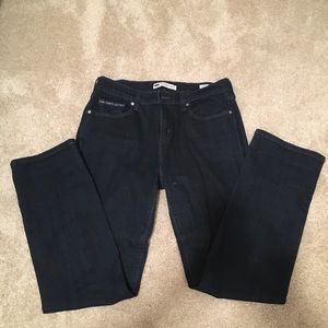 Dark denim blue jeans